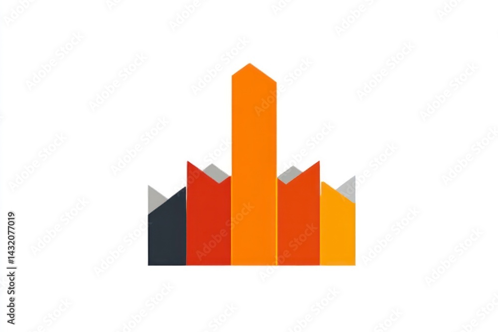 Poster abstract geometric shapes in warm tones a modern design element for creative projects