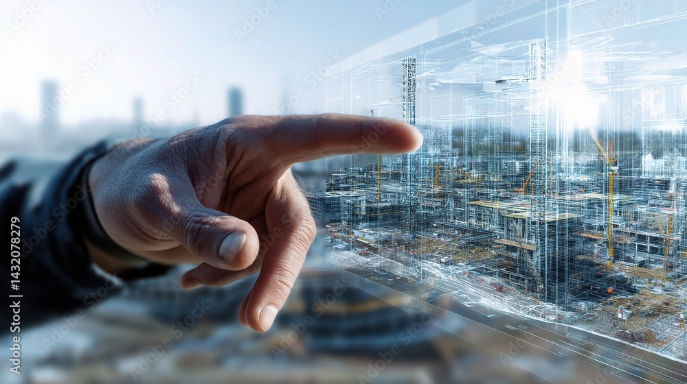 Poster engineer interactive virtual interface for smart city project display