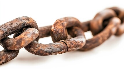 Fototapeta premium Closeup Rusty Chain Links Texture Background