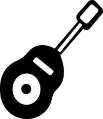 Guitar silhouettes set .Acoustic and heavy rock guitars musical musical l Simple set of electric guitar vector icons for web design. Music symbols collection, isolated on transparent background