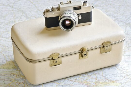 Vintage camera on a suitcase (2)