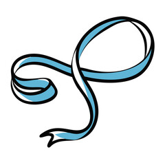 Rhythmic gymnastics ribbon on a simple white background for artistic illustration