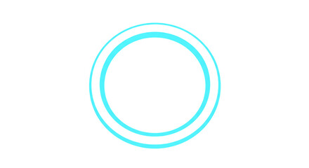 A digital rendering displaying two concentric circles in light blue against a black background space