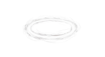 Naklejka premium A white ring of tangled string or yarn is centered on a black background creating a simple composition