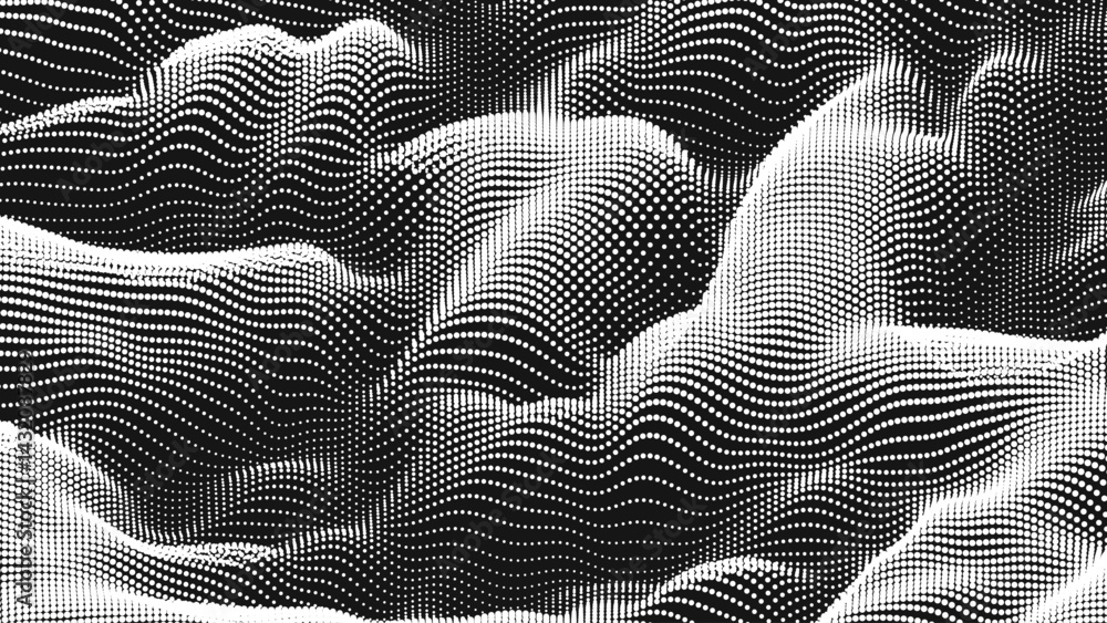 Wall mural point wave noise texture. abstract dot background. technological cyberspace background.