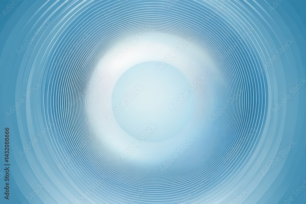 Aufkleber geometric abstract design featuring a blue circle with simple lines and gradients