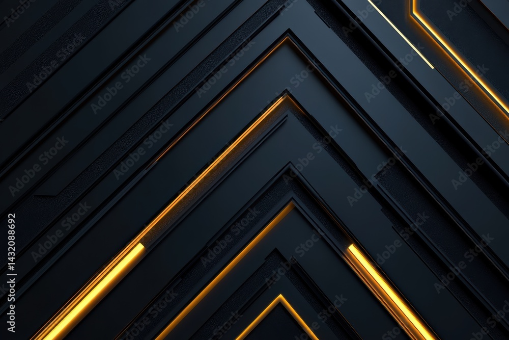 Poster abstract tech background showcasing upward arrow design with illuminated lines