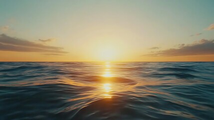 Obraz premium Ocean Waves at Sunset with Golden Light Reflecting on the Water