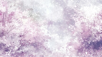 Fototapeta premium Pastel-toned forest of blossoming cherry trees.