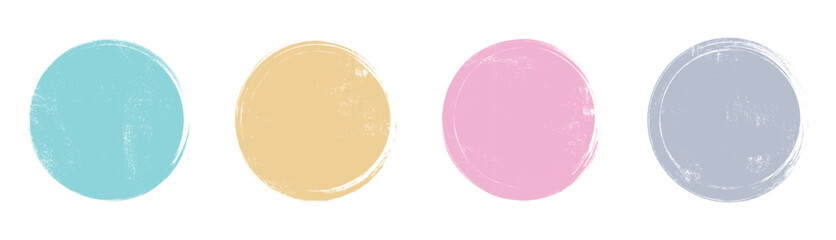 Muted Pastel Circle Set, Soft Round Brush Stroke Color Swatches