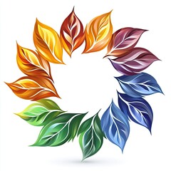 Fototapeta premium Colorful Autumn Leaves Circle Design