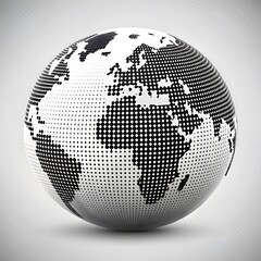 3D Globe Icon with Dotted Design for Digital World Representation