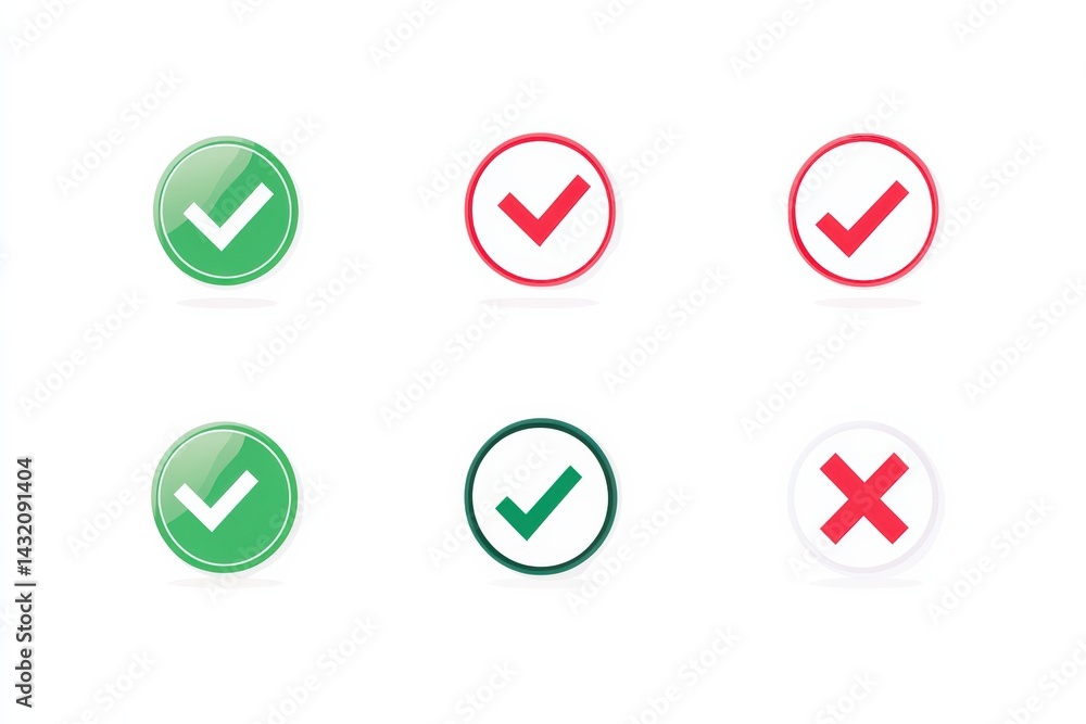 Poster graphic layouts for advertising emphasizing the concept of checks and validation in marketing