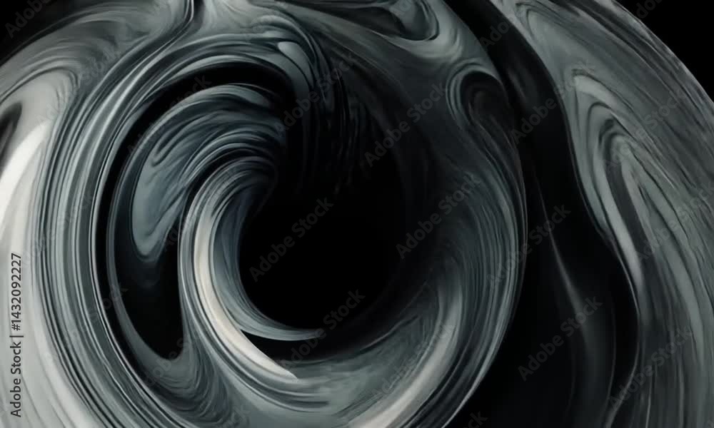 Poster abstract swirling vortex with dark tones, creating a sense of depth and motion