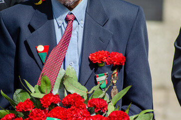 veteran of the Portuguese colonial wars during the celebration of April 25, the day of the...