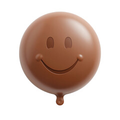Fototapeta premium Isolated solid milk chocolate balloon round and cheerful