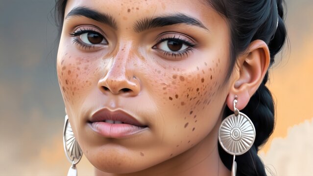 South American Woman with Earrings