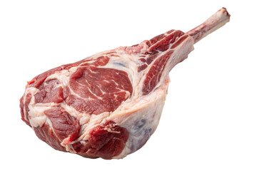 Raw whole lamb leg isolated on transparent background 
