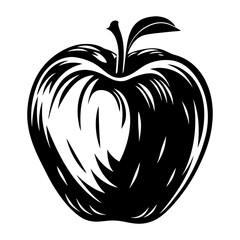 A Simple Yet Bold Black and White Apple Graphic Representation