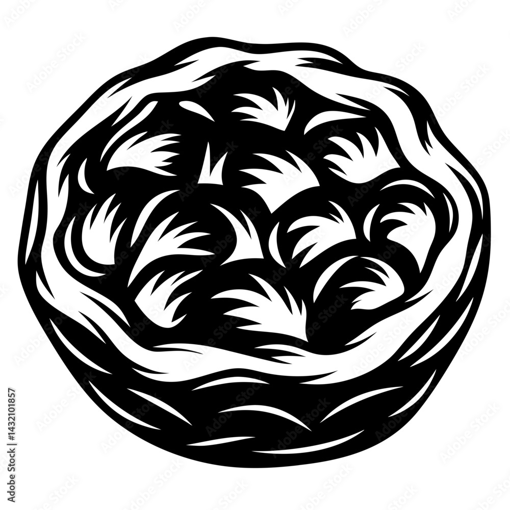 Aufkleber abstract circular design featuring intricate swirling patterns in black and white style