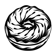 Abstract Black and White Swirling Vortex Pattern with an organic feel