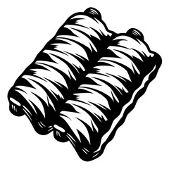 Monochrome vector illustration of a rack of ribs for grilling and smoking