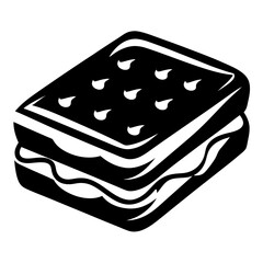 Detailed Vector Illustration of a Delicious Sandwich with Textured Bread Top