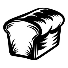 Stylized Black and White Illustration of a Loaf of Sliced Bread