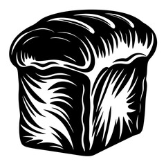 Stylized monochromatic illustration of a freshly baked loaf of sliced bread