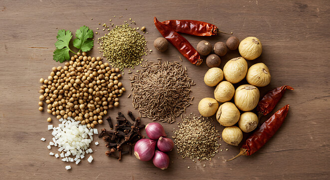 Vibrant Collection of Aromatic Spices and Herbs for Cooking