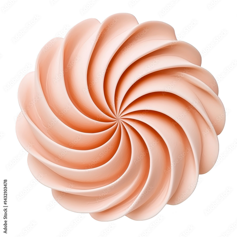 Poster beautifully intricate spiral pattern soft peach tones creates mesmerizing visual effect, resembling 