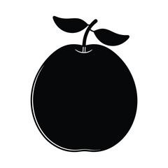 Quince Fruit Silhouette Vector on White Background