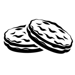 Two delicious looking mince pies in a bold black silhouette style