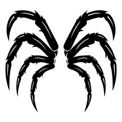 Sinister Black Spider Legs Graphic Illustration with Sharp Prickly Appendages