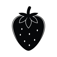 Strawberry Silhouette Vector Illustration on White