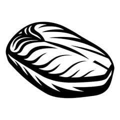 Monochrome image showing a schematic representation of a piece of raw tuna