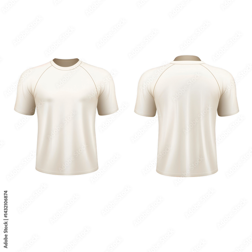 Poster plain white t shirt is displayed in front and back views, showcasing its simple design and short sle