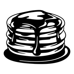 A stack of delicious pancakes is covered with a mouth watering syrup
