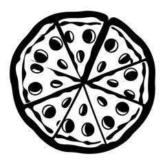 Simple yet elegant pizza slice design showcases the delicious pepperoni topping