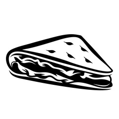 Stylized Black and White Sandwich Image with a Triangle Cut Aesthetic
