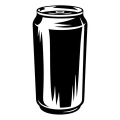 Sleek and Modern Black and White Vector Image of a Beverage Can