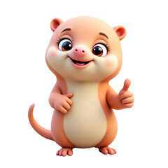 Naklejka premium Cute cartoon character giving thumbs up