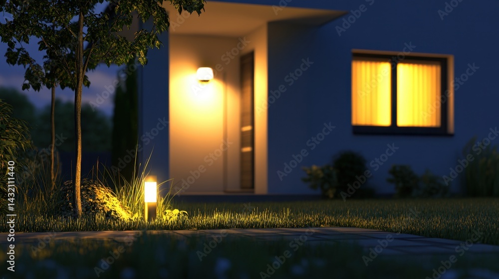 Aufkleber automated home lighting system adjusting brightness based on time of day or occupancy