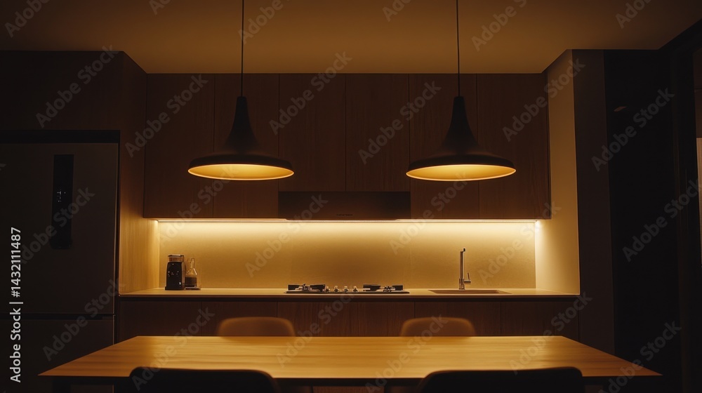 Poster automated home lighting system adjusting brightness based on time of day or occupancy