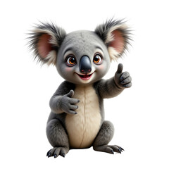 Cute cartoon koala with a cheerful expression.