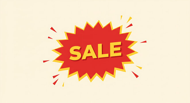Big Red Sale Starburst Discount Promotion Graphic