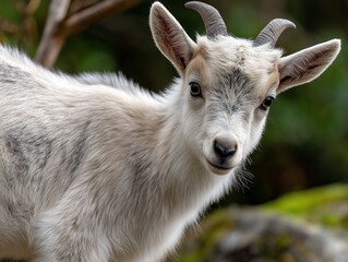 Cute baby goat in forest (1)