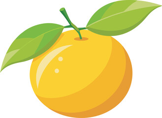 A vibrant vector art illustration of a delicious yuzu fruit, showcasing its fresh, citrusy appeal with detailed, colorful design elements.