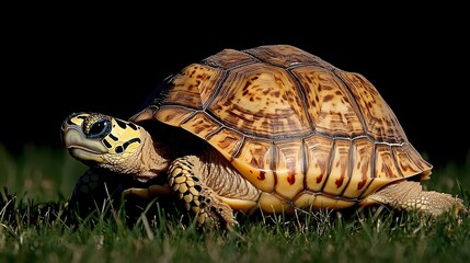 Fototapeta premium Stunning Yellow Footed Tortoise in Grass