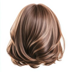 Naklejka premium Elevate your look with this stylish hair wig. Perfect for a new vibe or quick change on a white backdrop.
